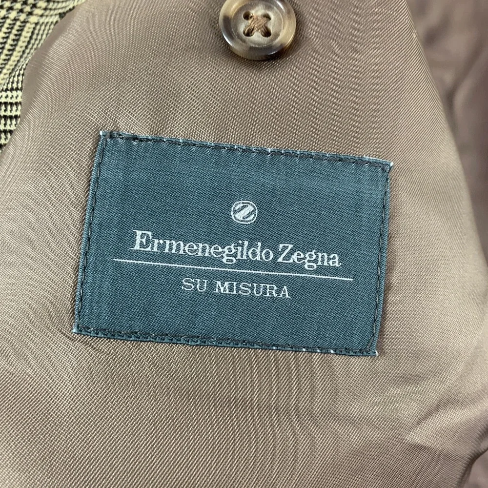 Ermenegildo Zegna Su Misura Blazer Jacket Men 44 Windowpane Wool Sport Coat